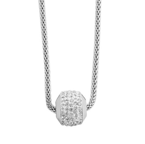 Prívesok s retiazkou Oreo oceľ crystal SG650 strieborný