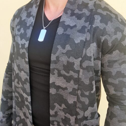 Pánsky military cardigan tmavo šedý
