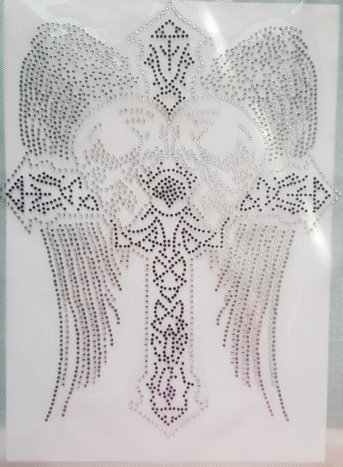 mB tričko dámske Cross Heart Wings crystal - Image 2