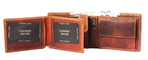 Peňaženka pánska kožená Verrelli prešívaná RFID LV0133 - Image 6