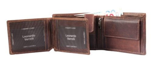 Peňaženka pánska kožená Verrelli prešívaná RFID LV0133 - Image 3