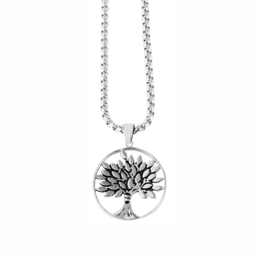 Prívesok s retiazkou Circle Tree Strom života oceľ 5010041 3D