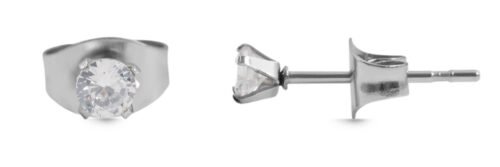 OCEĽ Dámske náušnice crystal okrúhle strieborné studs 505039SG - Image 4