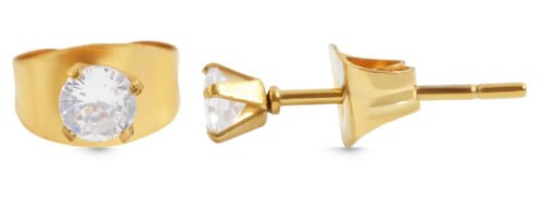 OCEĽ Dámske náušnice crystal okrúhle IP gold studs 505039SG - Image 4