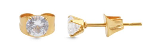 OCEĽ Dámske náušnice crystal okrúhle IP gold studs 505039SG - Image 3
