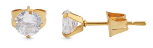 OCEĽ Dámske náušnice crystal okrúhle IP gold studs 505039SG - Image 2
