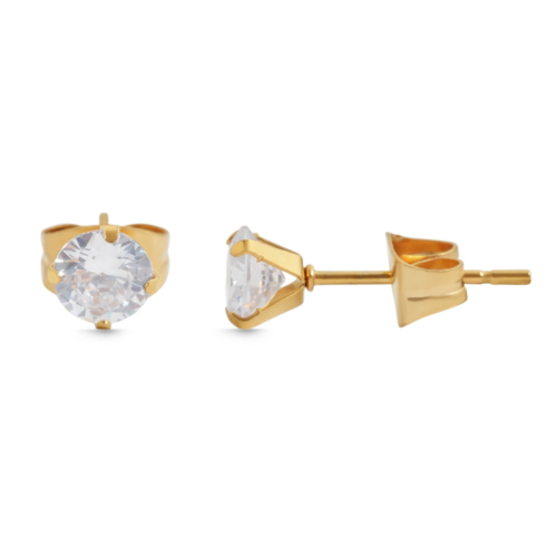 OCEĽ Dámske náušnice crystal okrúhle IP gold studs 505039SG