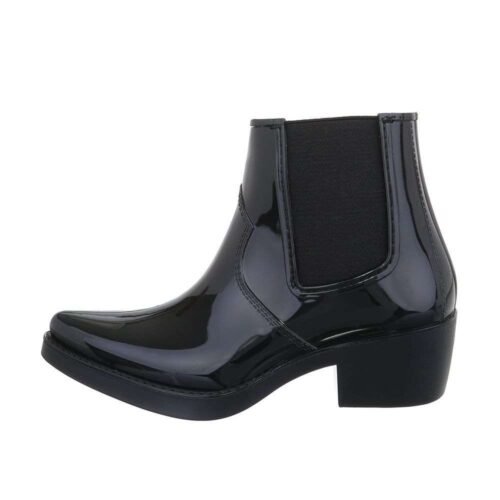 Dámske čižmy lakované cowboy flexi gumáky 5286SW čierna black - Image 2