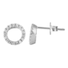 Dámske náušnice elegant krúžok circle crystal 8 mm striebro 53011