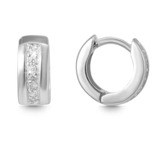Dámske náušnice elegant krúžky crystal 10 mm striebro
