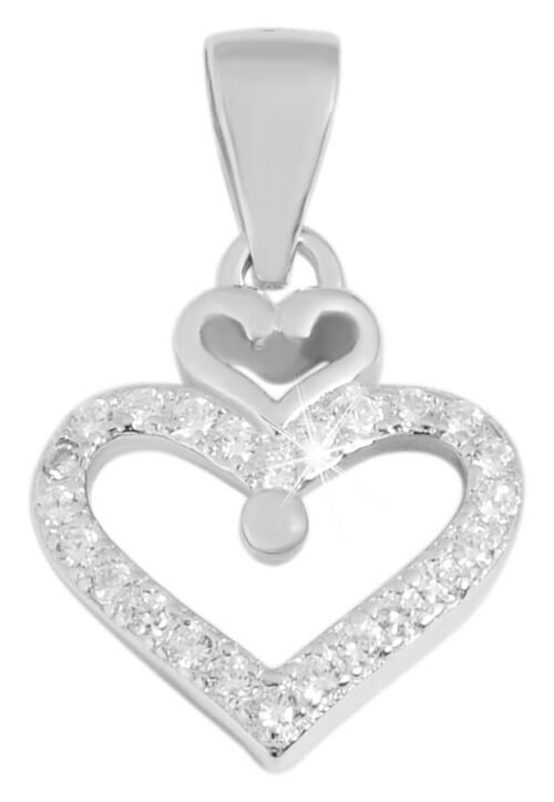 STRIEBRO Prívesok Love Srdce mini crystal 5310120 silver - Image 2