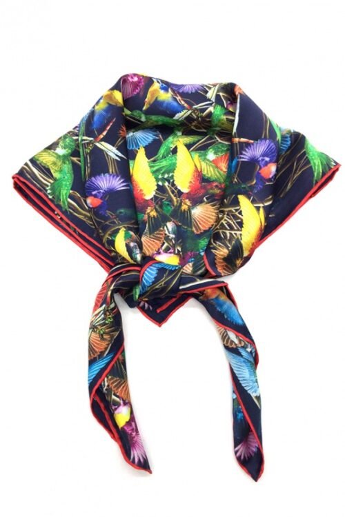Dámska hodvábna šatka PARIS luxusná bird BO636 multicolor