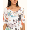 Dámske tričko blúzka multicolor PU36Ecbel ITALY grey cats