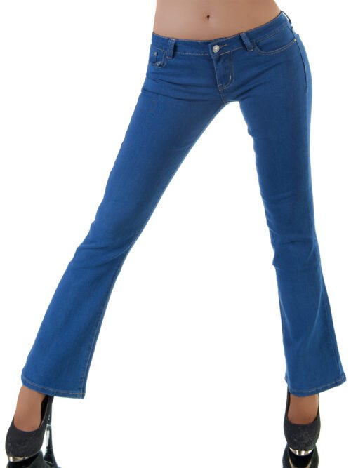 Bootcut rifle fashion zvonove nohavice 067 denim blue