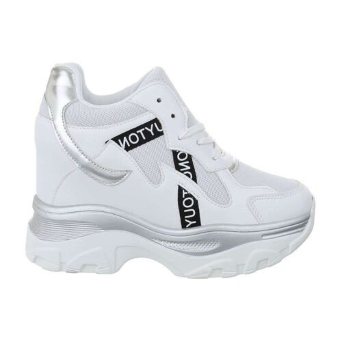 Dámske tenisky sneakers hightop platforma 99032SW biela