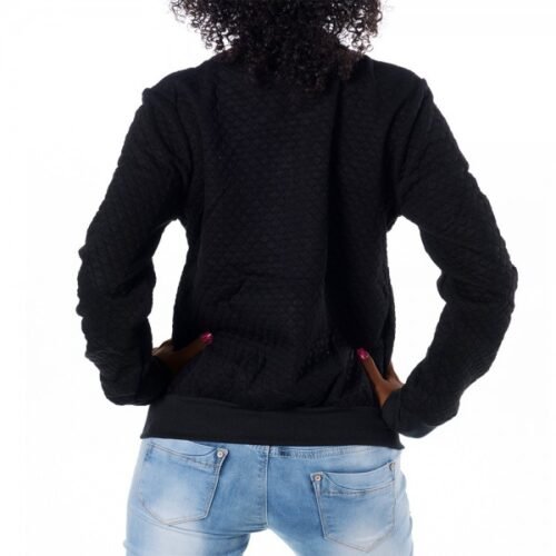 Dámska bunda mikina zips quilted 2843 black - Image 3