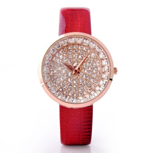 Hodinky Square crystal RED