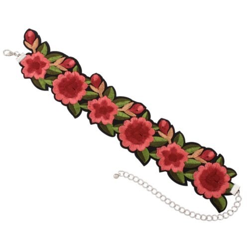 Choker trendy Kvety farebný textilný A120 - Image 5