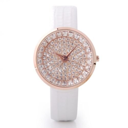 Hodinky Square crystal WHITE