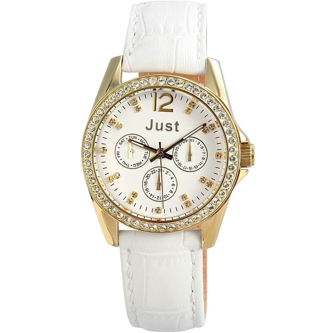 Hodinky dámske modne JUST kožené JU10121SG white