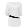 Dámska blúzka casual tunika bicolor fashion L-13 cierna biela