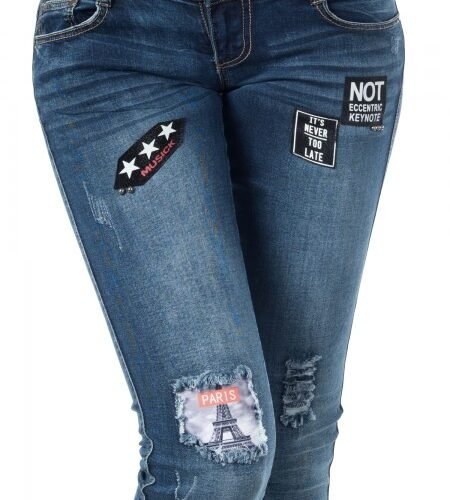 Dámske jeansy rifle fashion patch slim 9275 dark blue