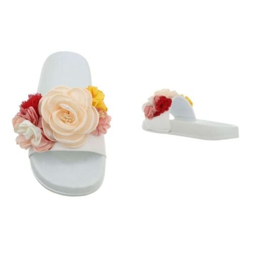 Dámske šľapky Flower casual nizke biele white - Image 2