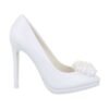 Svadobné lodičky biele módne 3236SW white vysoké