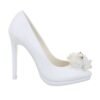 Svadobné lodičky biele módne 3238SW white vysoké