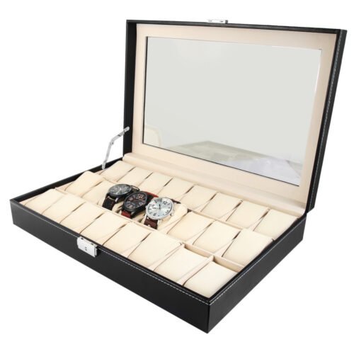Kožený box na hodinky 24 priečinkov SG035