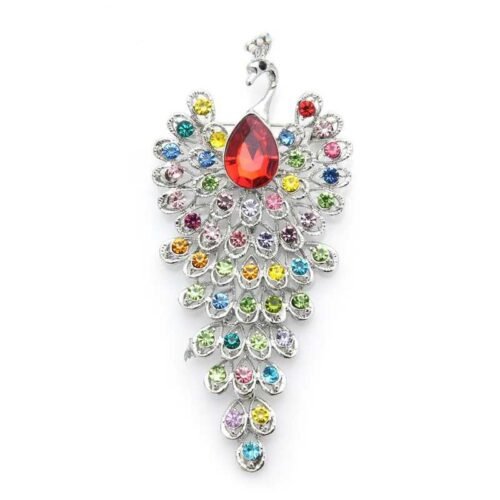 Brošňa peacock Pav handmade elegant fashion A350 crystal