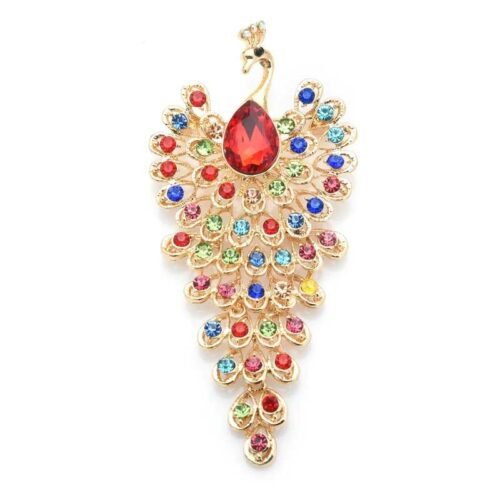 Brošňa peacock Pav handmade elegant fashion A350 crystal - Image 3