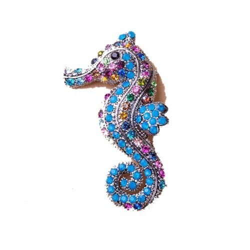 Brošňa Morský Koník luxury color crystal A550