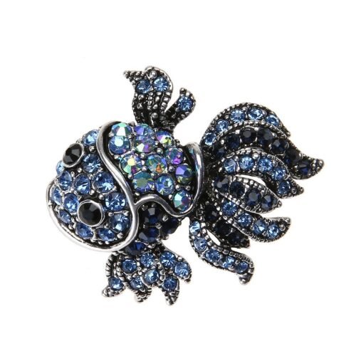 Brošňa Rybka Cobalt mini crystal 160