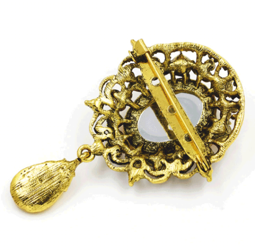 Brošňa Vintage bride elegant fashion A160 crystal yellow - Image 2