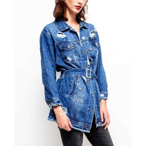 Dámska riflova bunda jeans bedrova 137SW denim blue