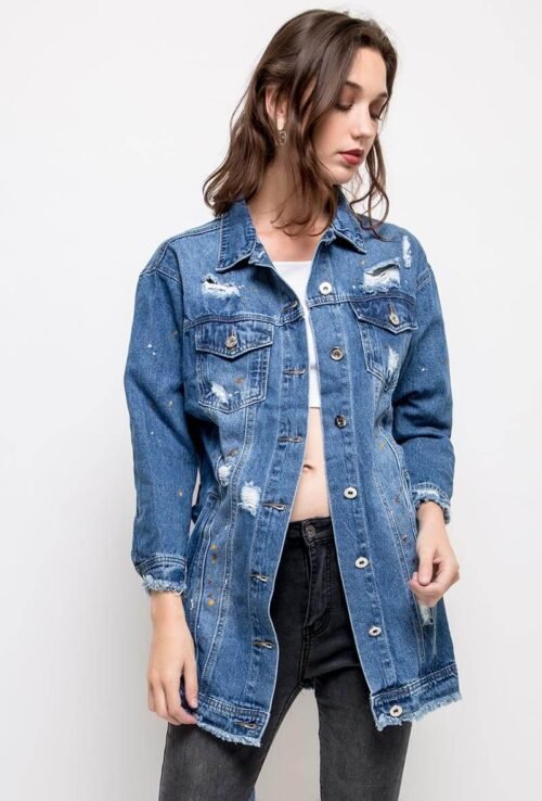 Dámska riflova bunda jeans bedrova 137SW denim blue - Image 2