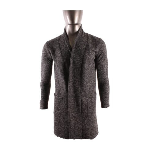 Pánsky mouchete kabát cardigan čiernohnedý 135