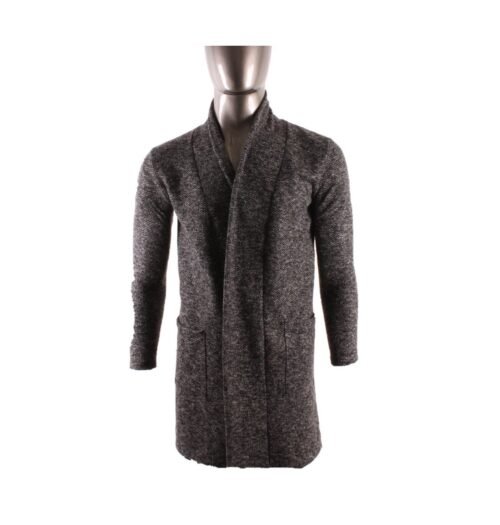 Pánsky mouchete kabát cardigan čiernohnedý 135