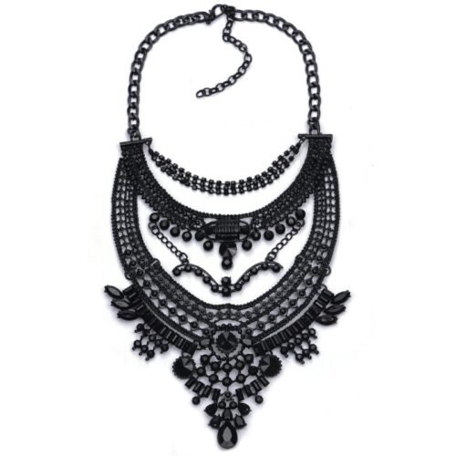 Náhrdelník masivny bohemian black crystal