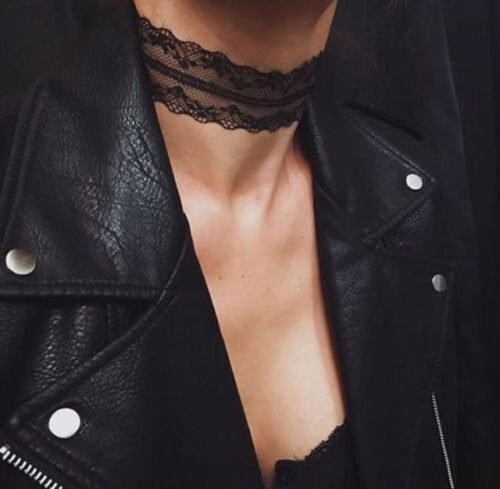 Choker Náhrdelník čipkovaný čierny A101 - Image 2
