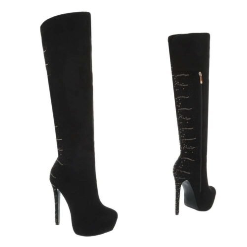 Dámske čižmy Crystal extra vysoké 2090 čierne black - Image 2