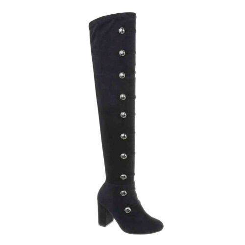 Dámske čižmy nad kolená Dots 0060 čierne black