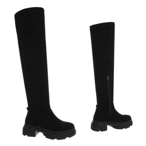 Dámske čižmy nad kolená pohodlne sneakers 321SW black - Image 2