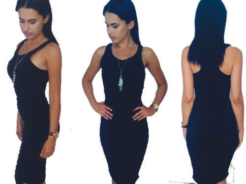 Dámske priliehavé sexi šaty Black 398 - Image 2