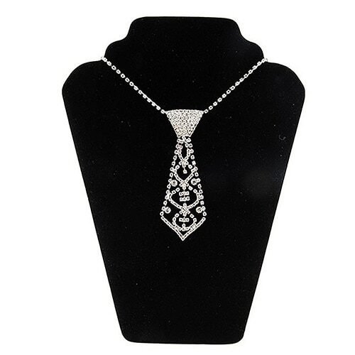Náhrdelník prívesok Kravata elegant crystal A330 strieborný
