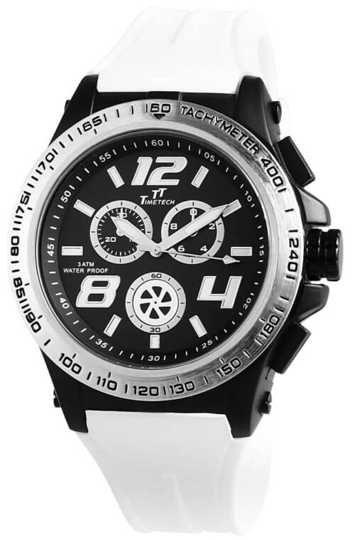 UNISEX hodinky chrono silikonovy remienok 22742SG black white - Image 2
