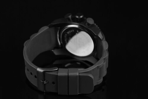 UNISEX hodinky chrono silikonovy remienok 22741SG black - Image 4