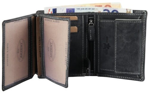 Peňaženka pánska kožená RFID 13x10 cm presivana 3000179SG - Image 3