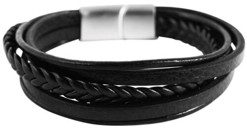 Náramok UNISEX kožený oceľ 20cm 5040076 2 farby - Image 4